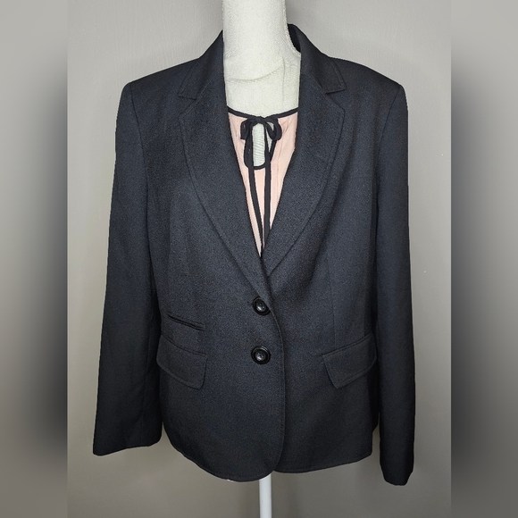 KASPER Business Office Career Blazer 2 Button Close Black Size: 16 - Picture 1 of 8